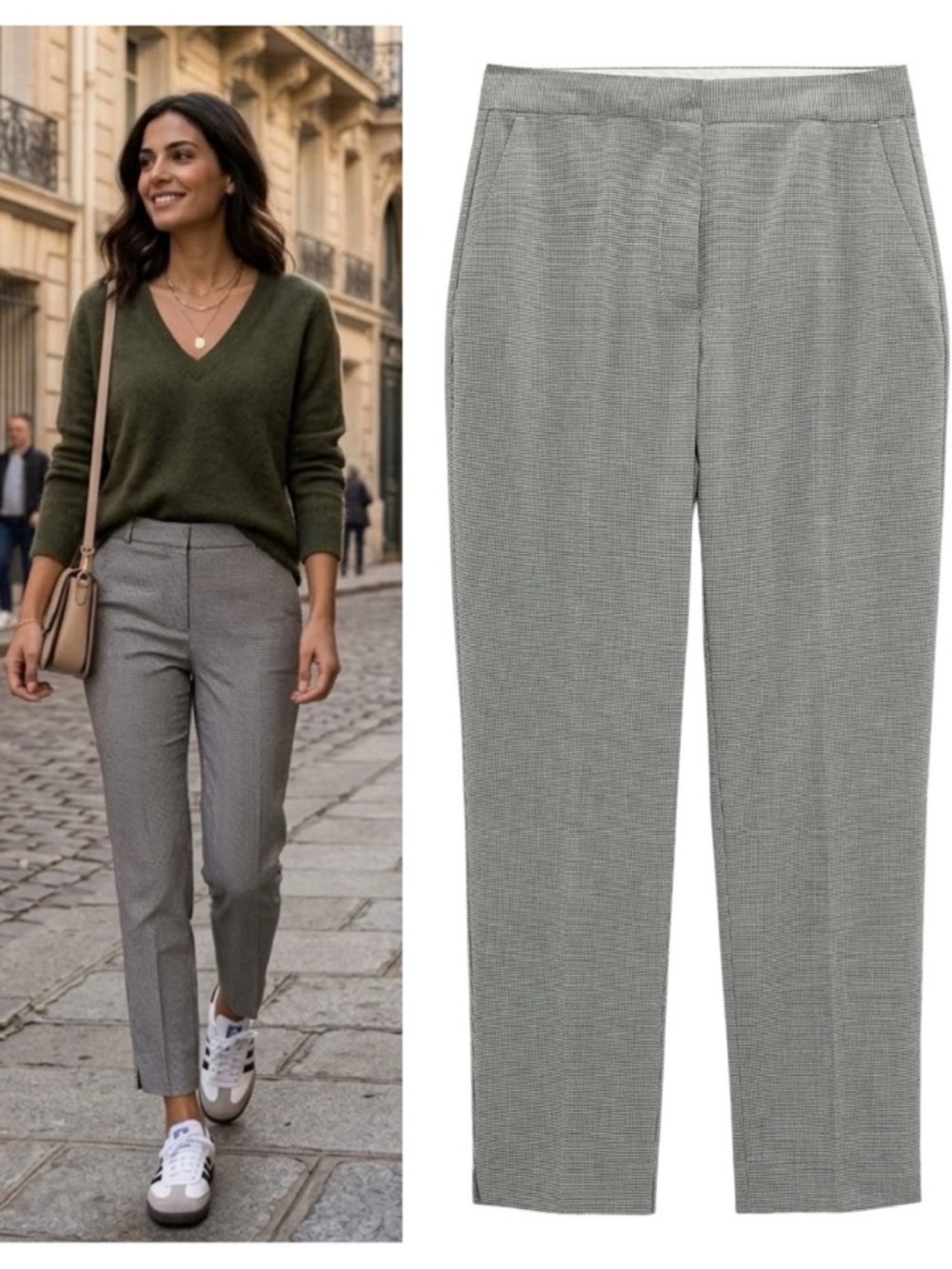 ZARA houndstooth ankle pants